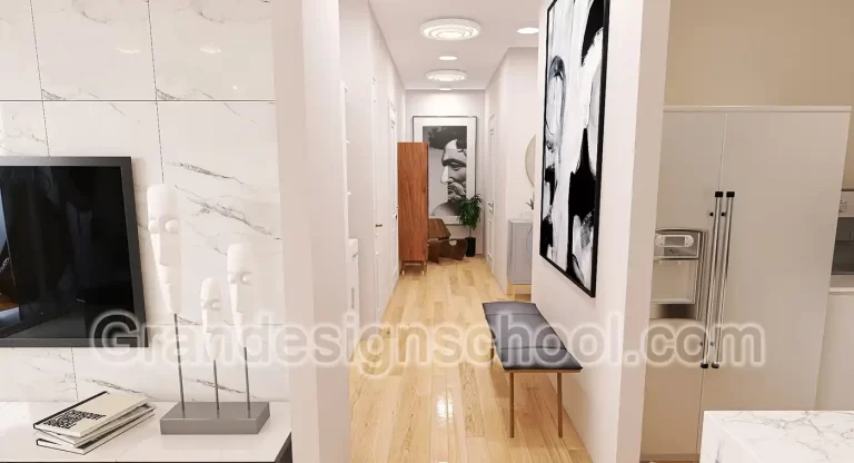 Kurs enterijera 3D model rad studenta Grandesign School 008