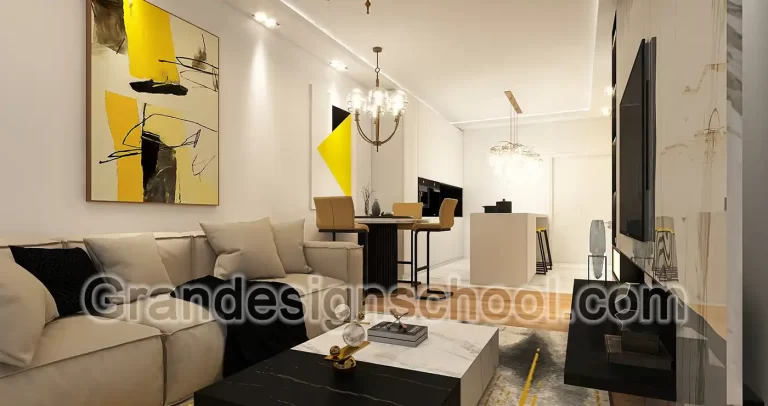 Kurs enterijera 3D model rad studenta Grandesign School 100