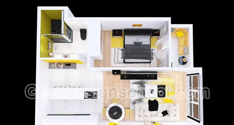 Kurs enterijera 3D model rad studenta Grandesign School 103